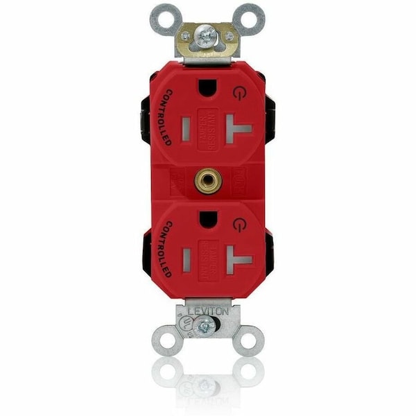 Leviton Straight Blade Receptacle, 5-20R, 20 A, 125V AC, Flush Mount, Self-Grounded MT563-2SR - main