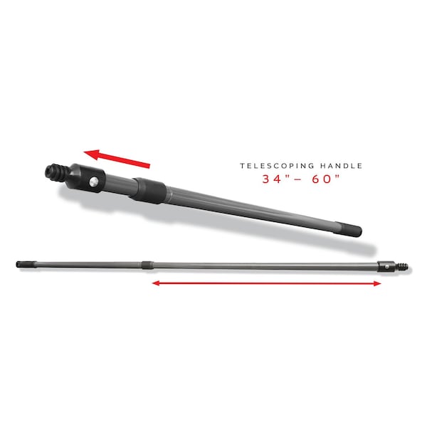 Chief Clean Telescopic (34 in to 60 in) Gray powder coated steel handles w/nylon acme threaded end attached, 2PK HANDTENDT58BK - main