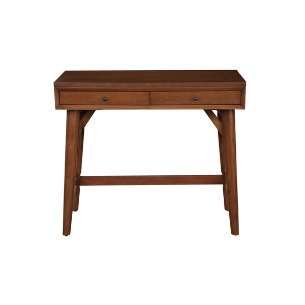 Homeroots 36" Brown Solid Manufactured Wood Writing Desk with Two Drawers 524094 - main