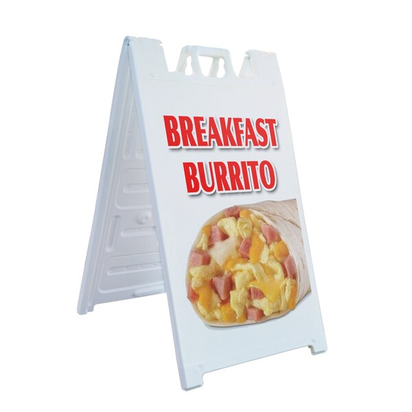 Signmission Breakfast Burrito, A-Frame & 2 Decals Installed, Heavy-Duty Plastic Frame SBHD-D-2436-Breakfast Burrito - main