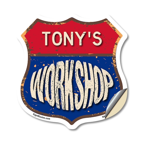 Signmission Tony's Workshop, 12 Inch X 12 Inch, Vinyl Decal SHI-D-12-489-TONY - main