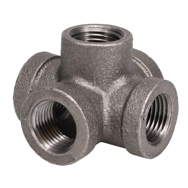Stz Industries 1/2 in. FIP each X 1/2 in. D FIP 1/2 in. D Female Black Malleable Iron Cross 366 CRSO-12 - main