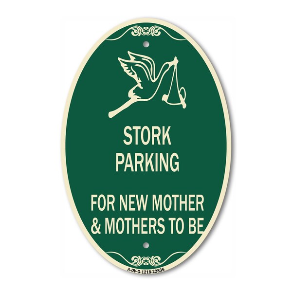 Signmission Stork Parking for New Mothers and Mothers to , 12 In X 18 In Architectural, Heavy Gauge Aluminum A-OV-G-1218-22836 - main
