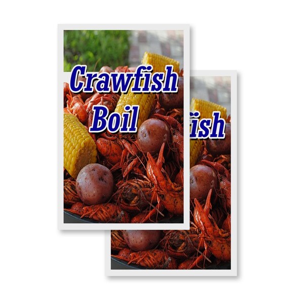 Signmission Crawfish Boil, Vinyl Decals Only 24 Inch x 36 Inch, Vinyl Decal, 2PK DSB-2436-2PACK-Crawfish Boil - main