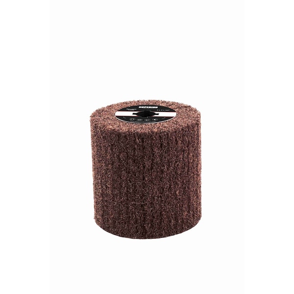 Superior Abrasives SATIN FLAP DRUM HEAVY DUTY AO 4" X 4" X 3/4" QUAD KEYWAY MED MEDIUM A025276 - main