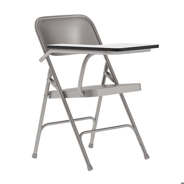Flash Furniture Round Metal Tablet Arm Chair, Right Hand, Beige, Laminate, Grey HF-309AST-RT-GG - main