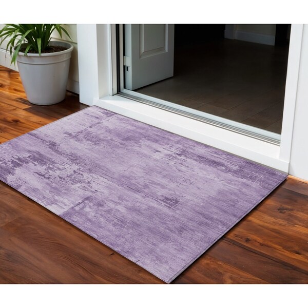 Homeroots 3' X 5' Lavender And Purple Abstract Washable Indoor Outdoor Area Rug 602719 - main