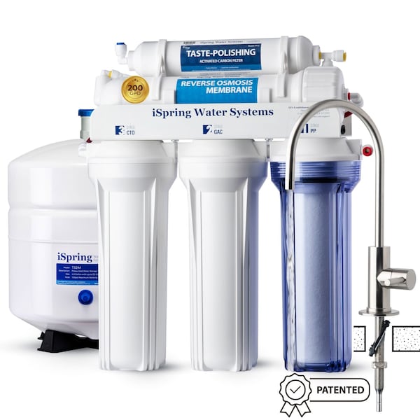 Ispring Upgraded 200 GPD Capacity, 5-Stage Under Sink Reverse Osmosis Water Filter System, Patented Easy- RCC2 - main