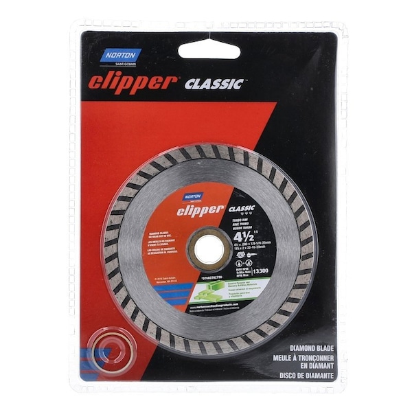 Norton Clipper Clipper Classic 07660702790 General-Purpose Dry Turbo Rim Portable Blade, 4-1/2 in W, Diamond 7660702790 - main