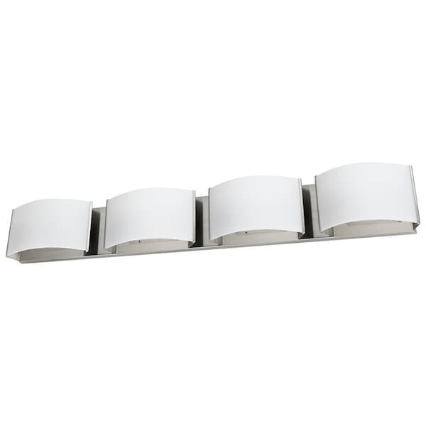 Sunlite LED Decorative Curved Wall Sconce Fixture, 2400 Lumen Brushed Nickel Dimmable 4 Lights 3000K 82064-SU - main