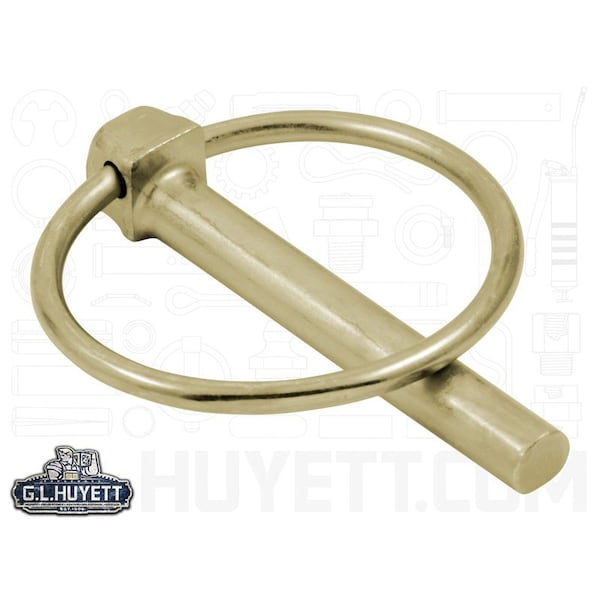 Huyett Long Shank Lynch Pin, Standard Duty, Zinc Yellow, 0.438 in Dia x 1.344 in L x 1.969 in Shank L LP-437-1343A - main