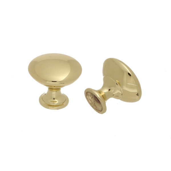 Pride Industrial 1-1/16in Diecast Mushroom Cabinet Knob Polished Brass Finish K910PB - main