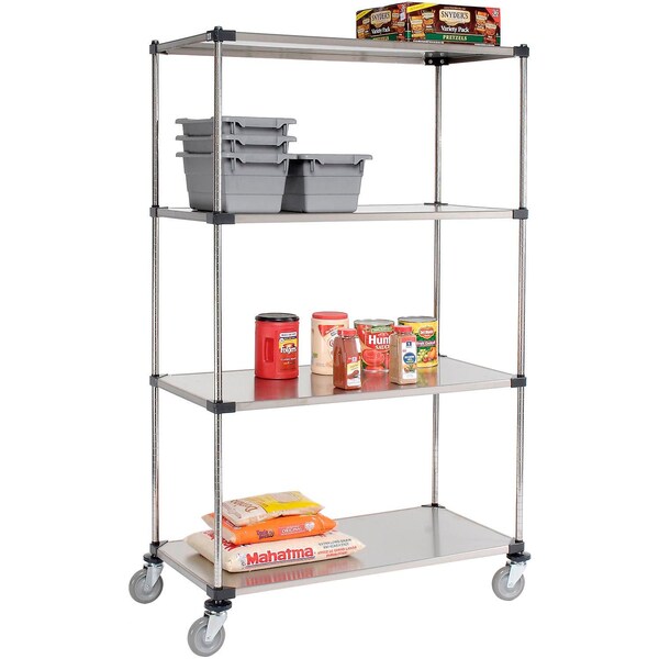 Global Industrial Nexel Stainless Steel Shelf Truck, 1200 lb. Capacity, 48"L x 24"W x 80"H 585115 - main