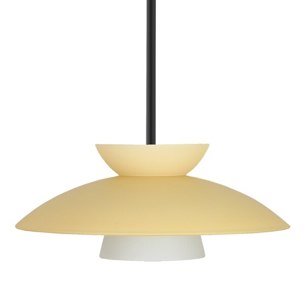 Besa Lighting Besa Trilo 15 Stem Pendant, Champagne, Black Finish, 1x 9W LED 1TT-451397-LED-BK - main