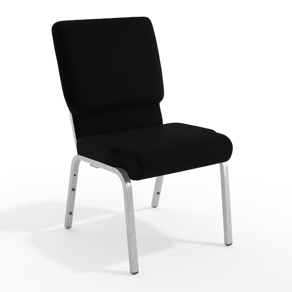 Flash Furniture Fabric Church Chair, Black XU-CH-60096-BK-SV-GG - main