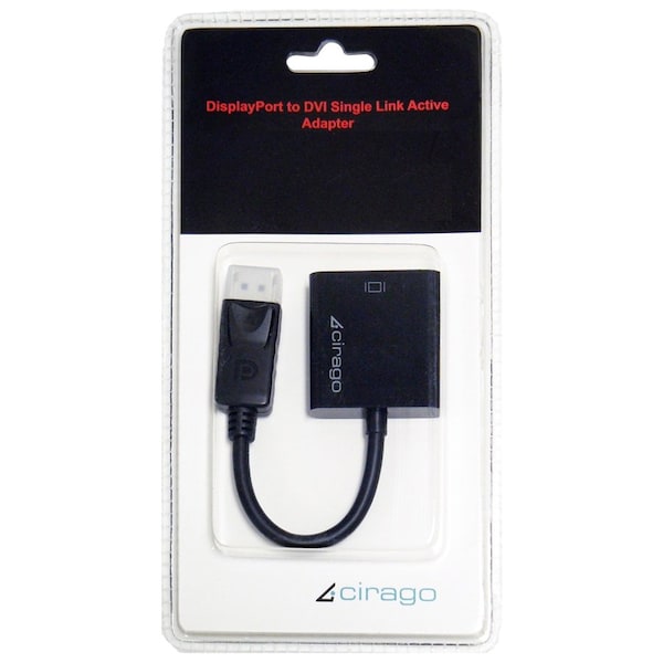 Cirago International CIRAGO Adapter, Mini DisplayPort, DP to DVI SL, Black DPA1021 - main