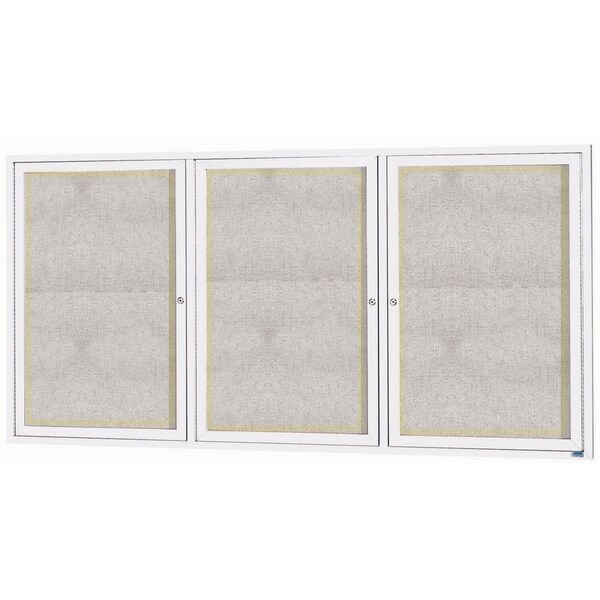 Aarco Outdoor Illuminated Enclosed Bulletin Board w/ Al Frame, Powder Coated White, 48''Hx96''W ODCC4896-3RIW - main