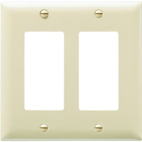 Legrand TradeMaster Switch Wallplate, 4-11/16 in L, 4-3/4 in W, 2 -Gang, Nylon, Ivory, Matte TP262ICC30 - main