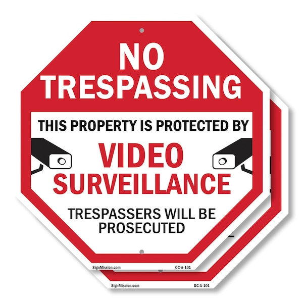 Signmission No Trespassing This Property Is Pro, 10 inch X 10 inch, Aluminum Metal Signs, 2PK OC-A-2PACK-10-101 - main