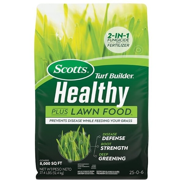 Scotts Turf Builder Healthy Plus Series Lawn Food, 27.4 lb Bag, Granular, 25-0-6 N-P-K Ratio 26034 - main