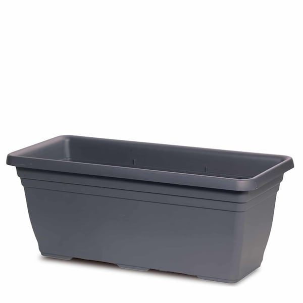 Crescent Garden Dylan Rectangular Planter Box - Large Herb Planter - 31.5"x 14" x 13"H, Charcoal, 3PK AZ284793C - main