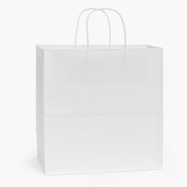 Nashville Wraps White Kraft Paper Shopping Bags, Joey 10x5x10in, 100PK JOEWHH - main