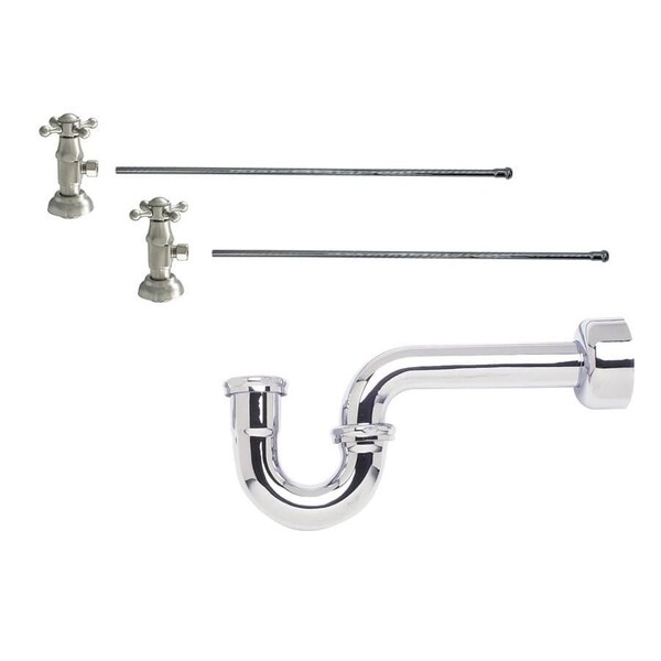 Mountain Plumbing Lavatory Supply Kit - Brass Deluxe Cross Handle with 1/4 Turn Ceramic Disc Cartridge Valve MT8103-NL/MB - main