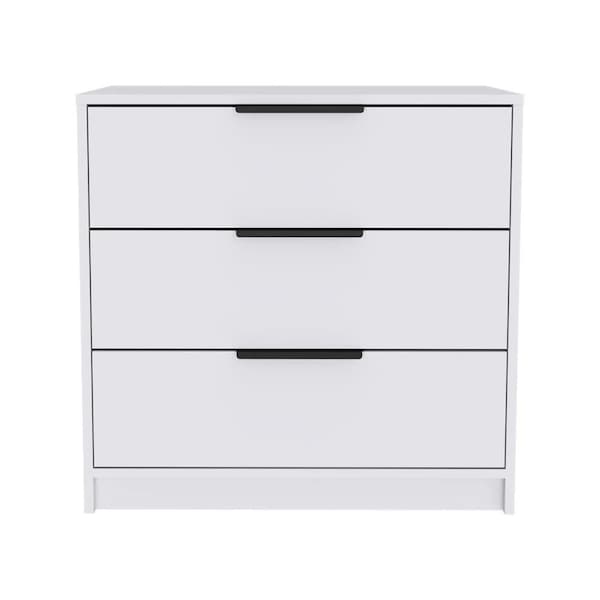 Homeroots 28" White Wood Three Drawer Dresser 534962 - main