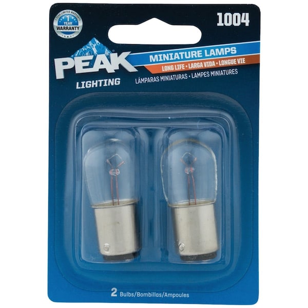 Peak 1004 12.8V Mini Incandescent Automotive Bulb, 2PK 1004LL-BPP - main
