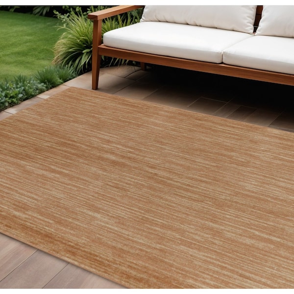 Homeroots 6' X 9' Rust Abstract Indoor Outdoor Area Rug 572902 - main