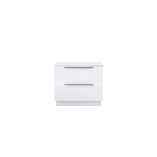 Homeroots 20" White Wood Two Drawer Nightstand 719561 - main