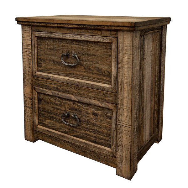 Homeroots 28" Wood Brown Two Drawer Nightstand 527051 - main
