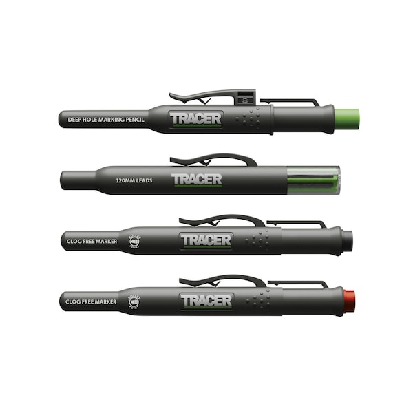 Tracer Marking Kit - Deep Hole Pencil, ALH1 Lead set and 2 Clog Free Markers with Holsters AMK4 - main