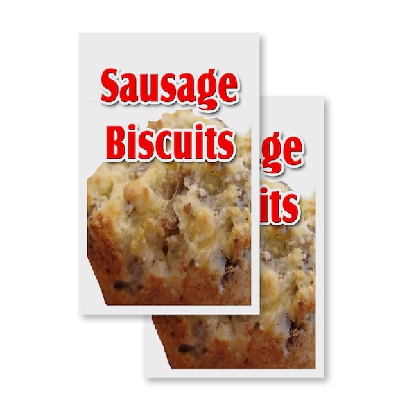 Signmission Sausage Biscuits, Vinyl Decals Only 24 Inch x 36 Inch, Vinyl Decal, 2PK DSB-2436-2PACK-Sausage Biscuits - main