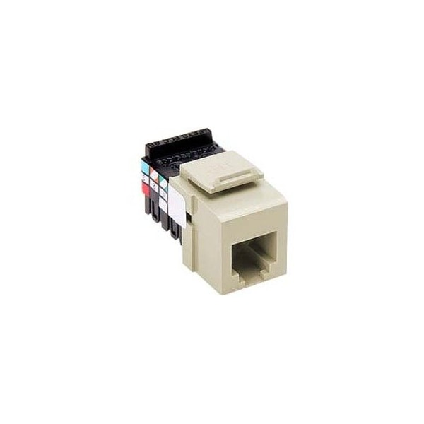 Leviton 1-Port Mod Jack 110 6W6P Utp, Usoc Quickport, Ivory 41106-RI6 - main