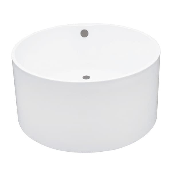 Kingston Brass 45-Inch Acrylic Round Double Ended Freestanding Tub with Overflow/Drain Assembly VTRO454523M8 - main