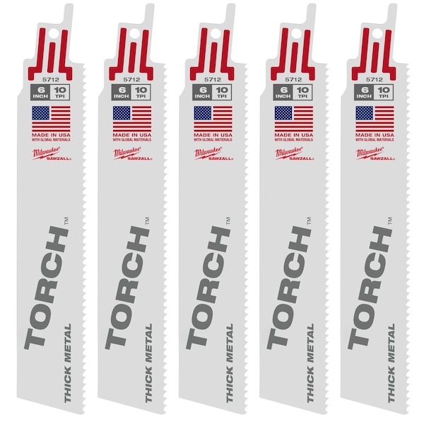 Milwaukee Tool 6" 10 TPI The Torch SAWZALL Blades (25 Pk) 48-00-8712 - main