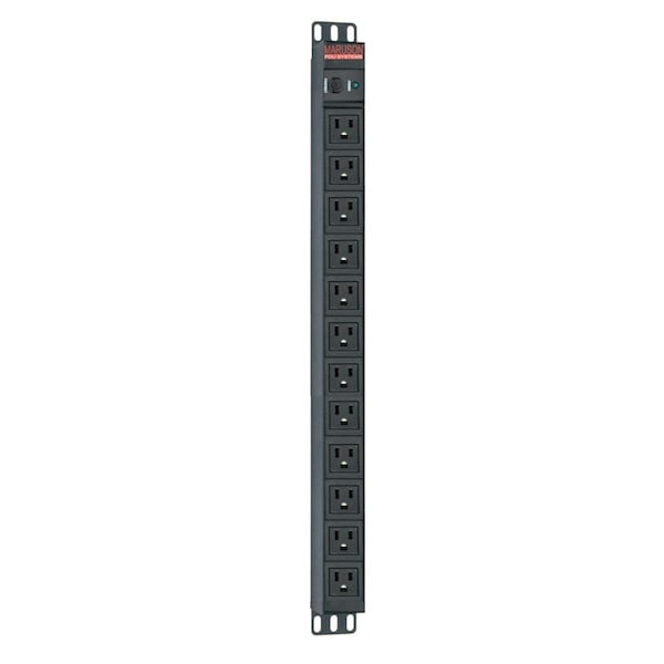 Hi-Tec 12 Port Circuit Breaker with Prompt Overload Protection NEMA 5-15R Power Distribution Unit HI99252 - main
