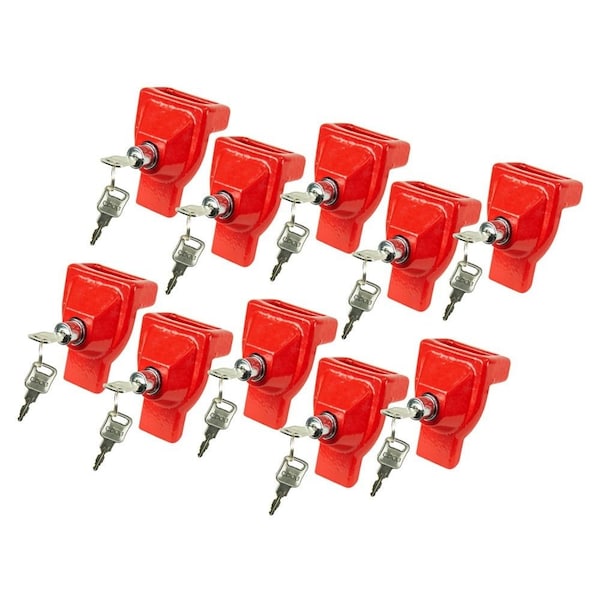 Mytee Products Heavy Duty Iron Air Brake Gladhand Lock w/ Keyed Alike for Semi Trailer, 10PK MP-ABGHL-M-KEYEDx10 - main