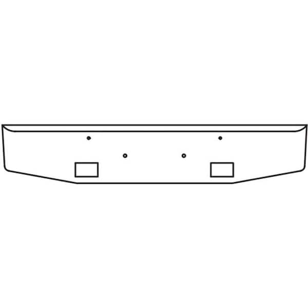 Ilc Repl. For Peterbilt 389 Year 2017 18In Rolled Tapered End Bumper W Rectangular Fog Light Holes WZ-EK1E-L - main