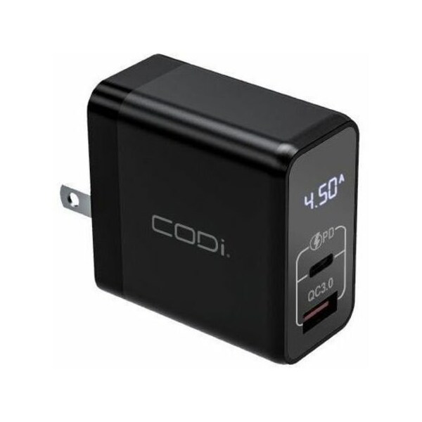 Codi 30W Dual Port Wall Charger, USB-C & USB-A Outputs A01104 - main
