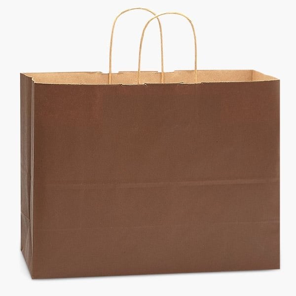 Nashville Wraps Chocolate Brown Recycled Kraft Bag, Vogue 16x6x12in, 25PK 24VTCH - main