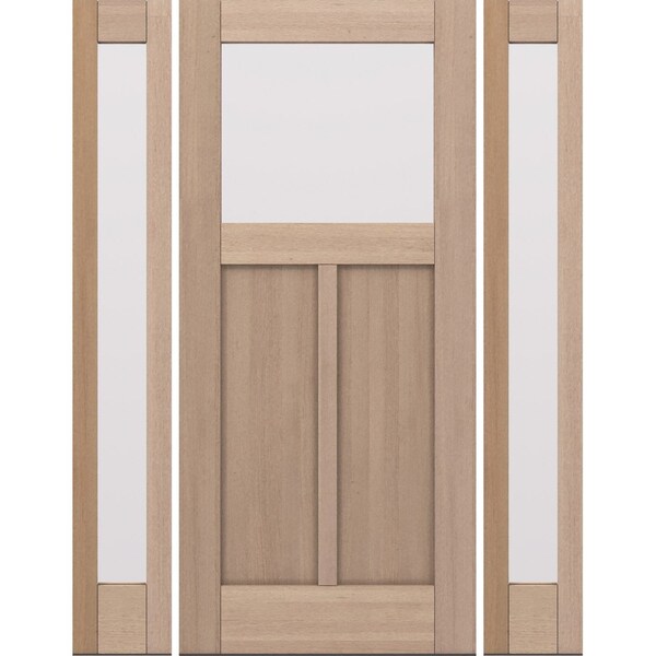 Doornmore CRF-P2G1, 65.25" x 82" ( 36" Door + 2x12" Side) Left Hand, Mahogany Top View Exterior Door CRF-P2G1-SW-3680-G101-SL_1-2_LI - main