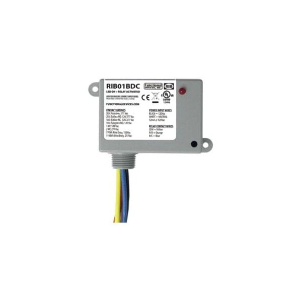 Functional Devices-Rib Enclosed Pre-Wired Relay, 20A at 277VAC, SPDT RIB01BDC - main