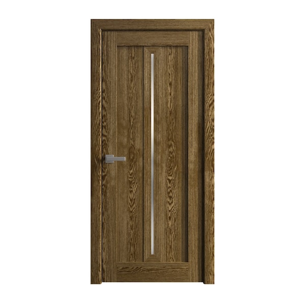 Sartodoors Interior Solid French Door 30 x 84 inches, Ego 5014 Marble Oak, Single Regular Panel Frame Handle EGO5014ID-DMR-3084 - main