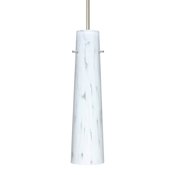 Besa Lighting Camino Cord Pendant, Carrera, Satin Nickel Finish, 1x5W LED 1BT-567419-LED-SN - main