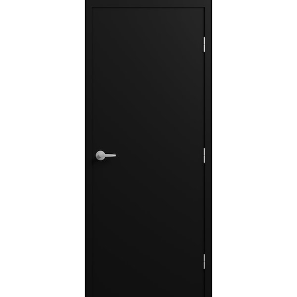 Sartodoors Firerated 90 Min Interior Door, 1888 Matte Black, Single Flush Panel Metal Frame Handle 30 x 80 Le FIRERATED1888ID-BLK-30-LH-O - main