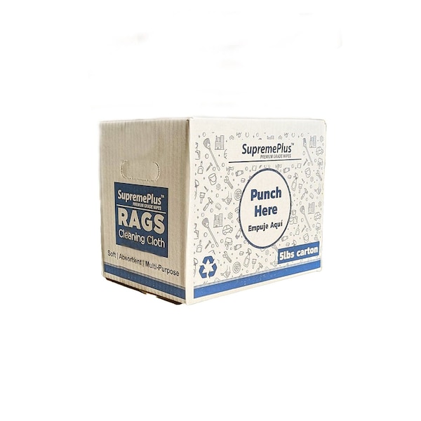 Supremeplus New Green Huck Towels Cleaning Rags, 5 lbs. Box SP-3982 - main