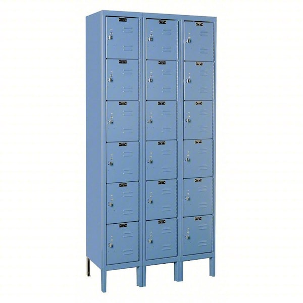 Hallowell Premium Locker, 36"X12"X78", 6 Tier, Blue U3228-6A-MB - main