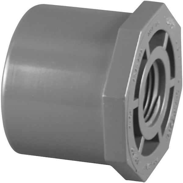 Charlotte Pipe And Foundry 1-1/2'' Spigot x 1'' FIP Schedule 80 Reducing PVC Bushing PVC 08108 3400HA - main